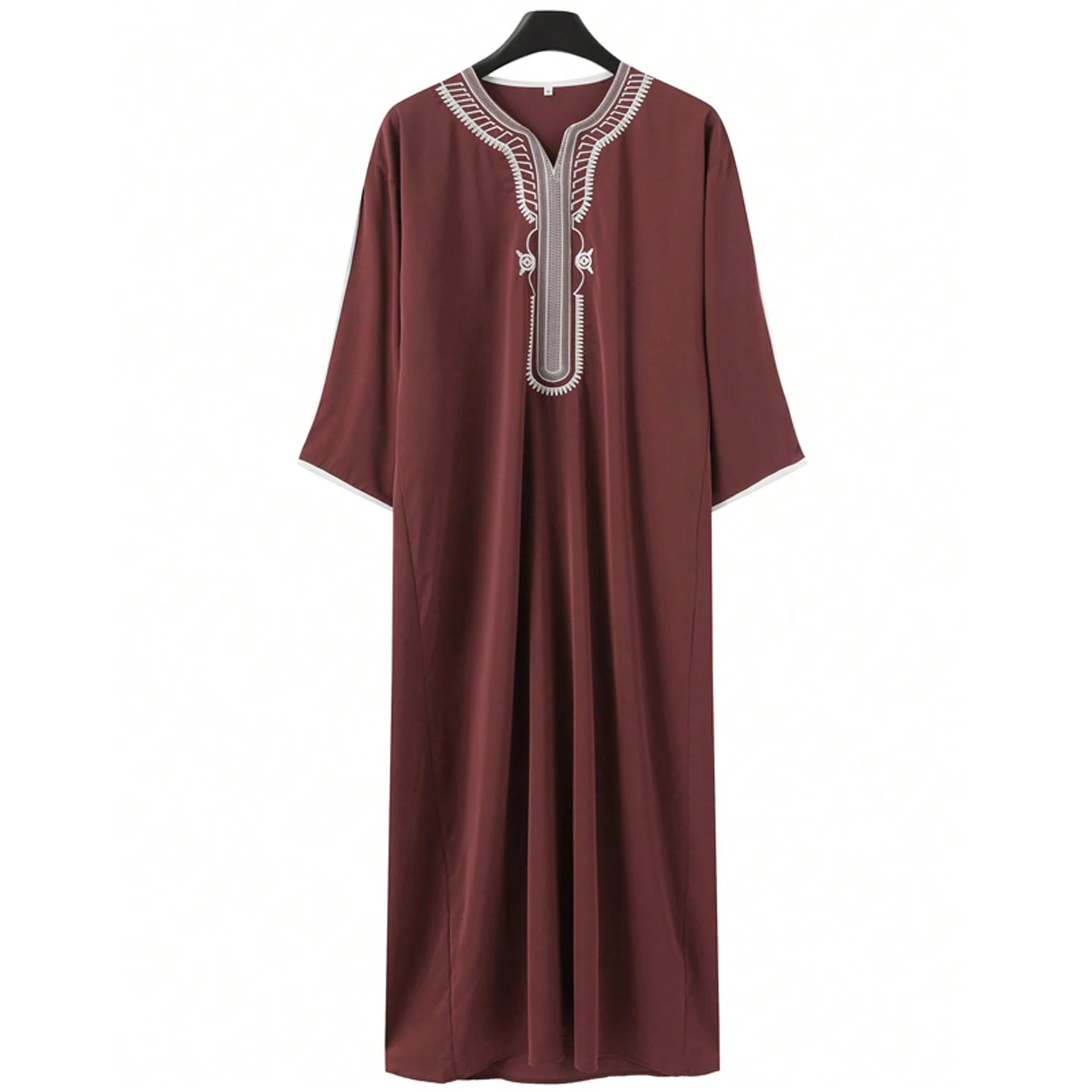 Muslim Men's Robes Loose Embroidered Robes Arabic Thobe Ethnic Style Traditional Casual Thawb Islamic Prayer Clothes Moroccan Dr