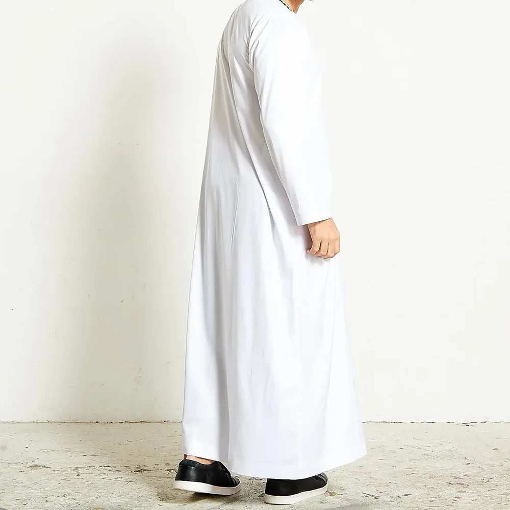 Mid East Islamic Men Clothes Muslim Fashion Abaya Men Embroidered Loose Stand Collar Long Robe Ethnic Style 2026 Man Jubba Thobe