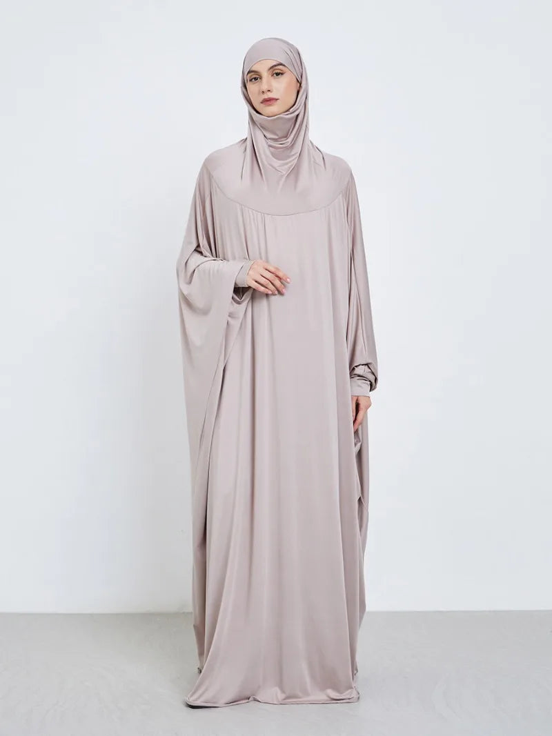 Islamic Prayer Abaya Muslim Women Abayas Long Sleeve Hooded Modesty Ramadan Dresses With Hijab Jilbabs Middle Eastern Kaftans