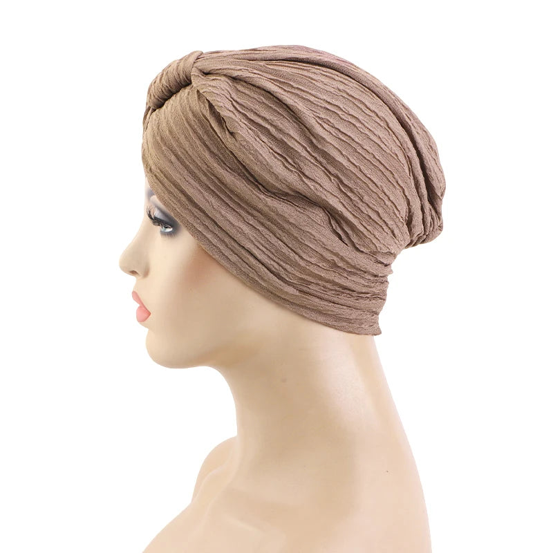 New Muslim Women Solid Color breathable headscarf hat Indian hat ethnic headscarf Hijab Hat Turban
