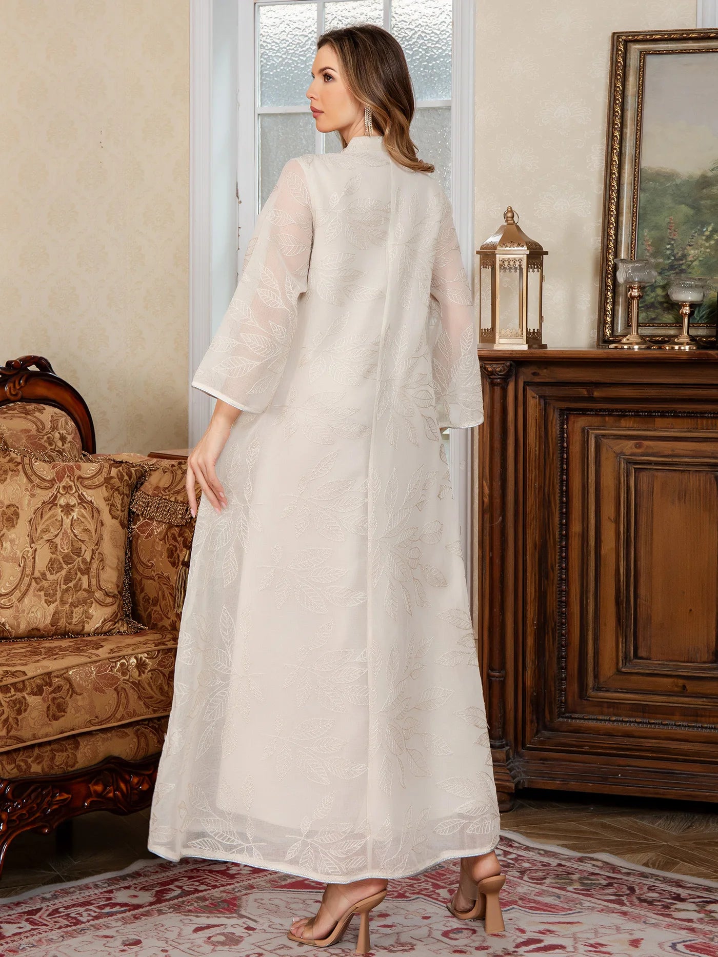 Women Dress Eid Muslim Abaya Party Dresses Sequins Ramadan Mesh Embroidery Jalabiya Dubai Abayas Kaftan Vestidos Arab Long Robe