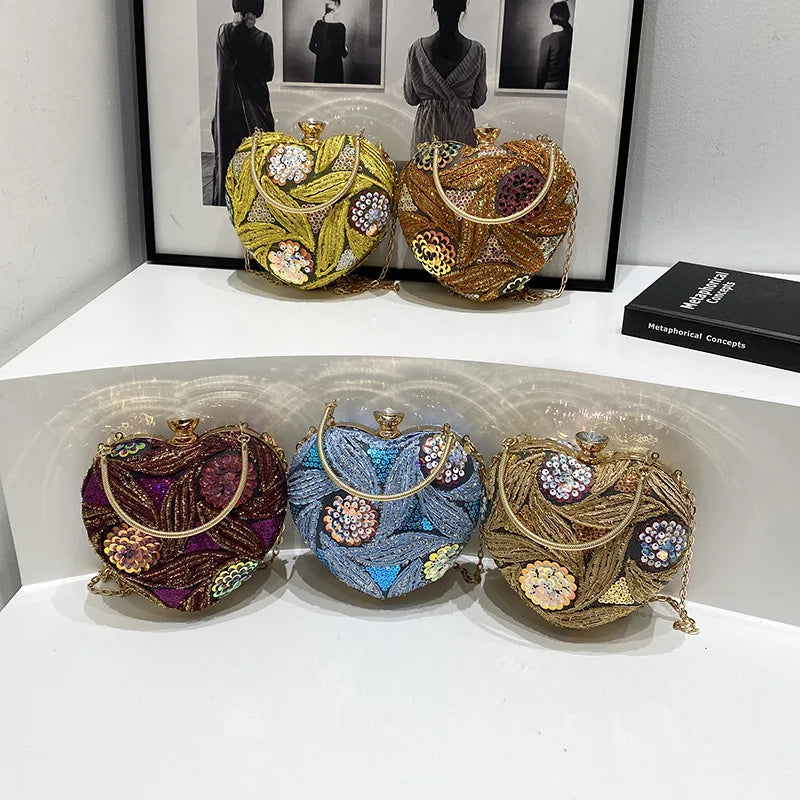 Women's Handbag2025New European and American fashion sequin shoulder baginsInternet Celebrity Retro Handheld Evening Bag