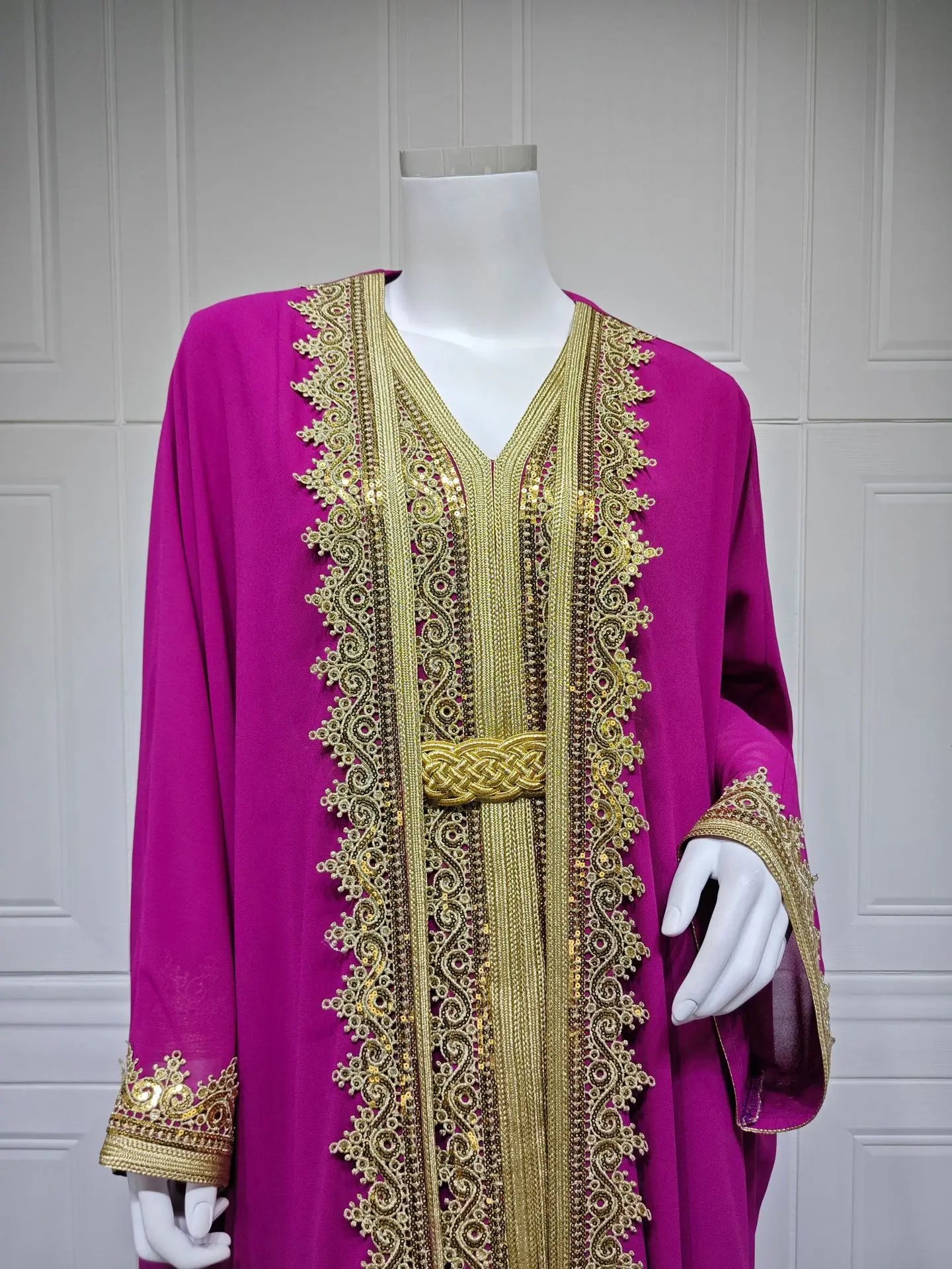 Eid Women Abaya Dress Muslim 2 Piece Set Cardigan with Inner Dress Lace-up Robe Caftan Robe Jalabiya Ramadan Morocco Kaftan 2025