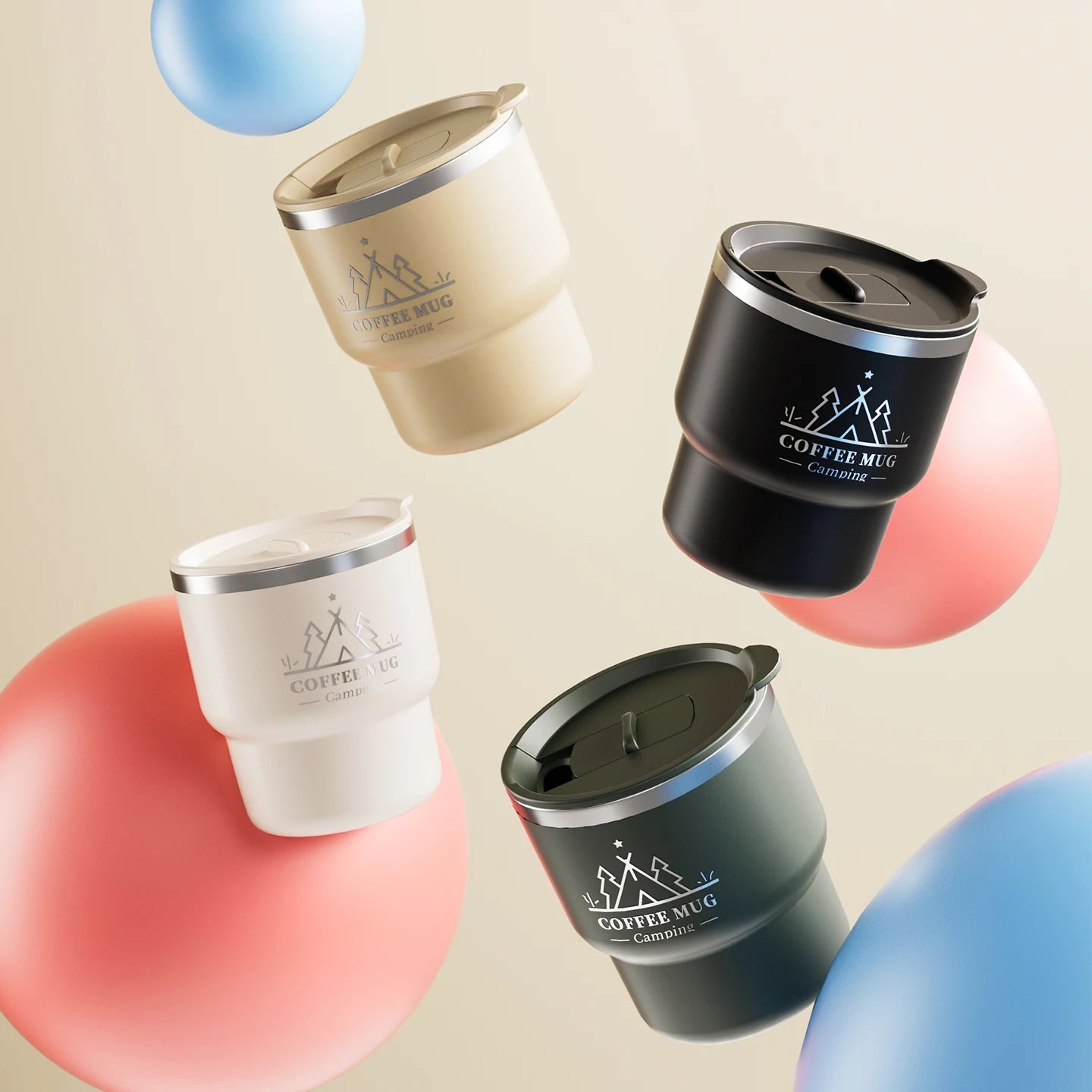400ML Double Wall Insulated Mug 304 Stainless Steel Milk Coffee Cup Portable Sealed Cold And Hot Water Cup Tumbler With Handle