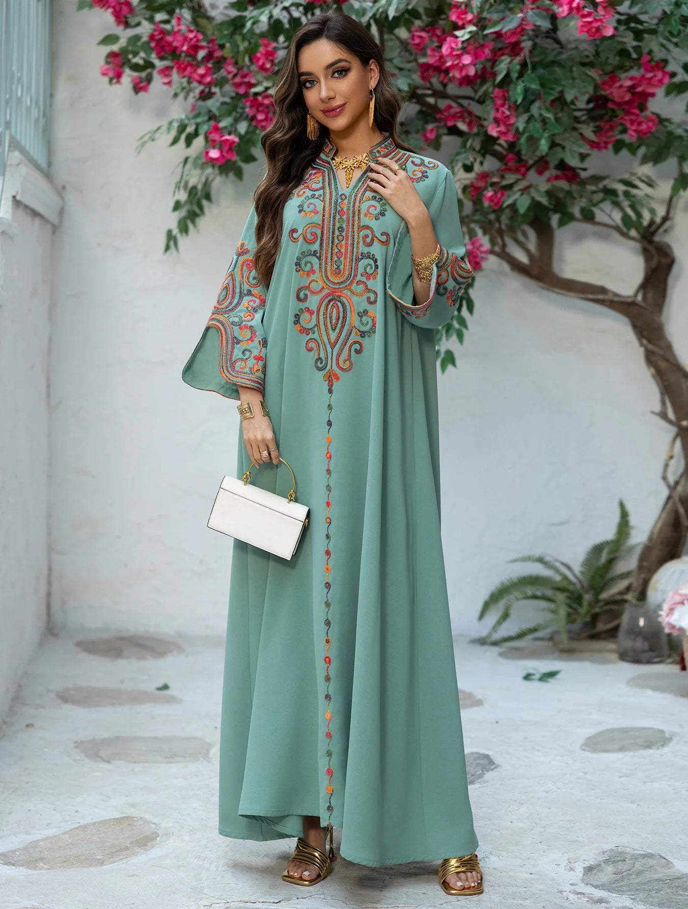 Abaya Dress For Women Embroidery Vestidos Largos Islam Arab Long Robe Jalabiya Ramadan Morocco Kaftan Dubai Abayas Dresses 2026