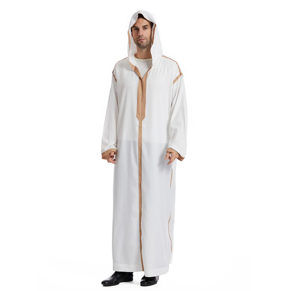 Muslim Men Hooded Robe Dishdasha Modest Islamic Dubai Saudi Prayer Abaya Kaftan Eid Ramadan Morocco Jubba Arab Thobe Abayas