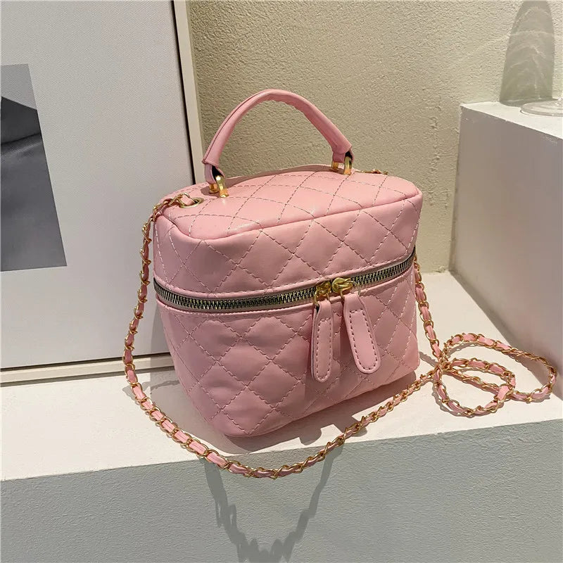 Trendy  Buet Handbag Women's Crossbody Bag Luxury Feel Small  Design Handbag Soft PU Leather Zipper Closure Casual