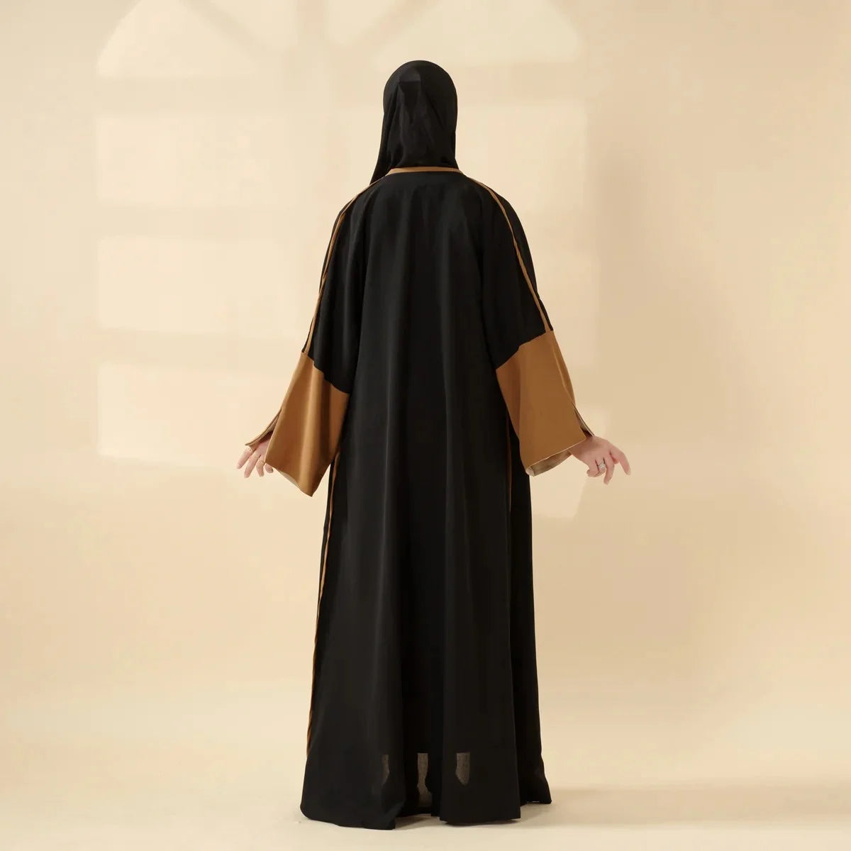 Muslim Women 2025 Elegant Black and Brown Abaya for Islamic Ladies for Daily and Festive Wear in Middle East Islamic Communities