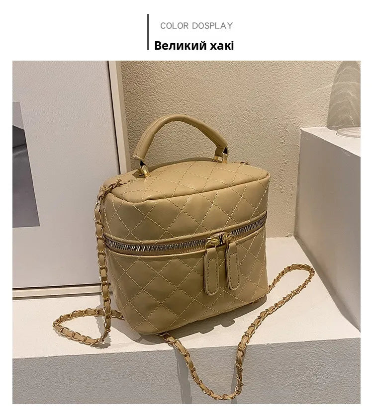 Trendy  Buet Handbag Women's Crossbody Bag Luxury Feel Small  Design Handbag Soft PU Leather Zipper Closure Casual