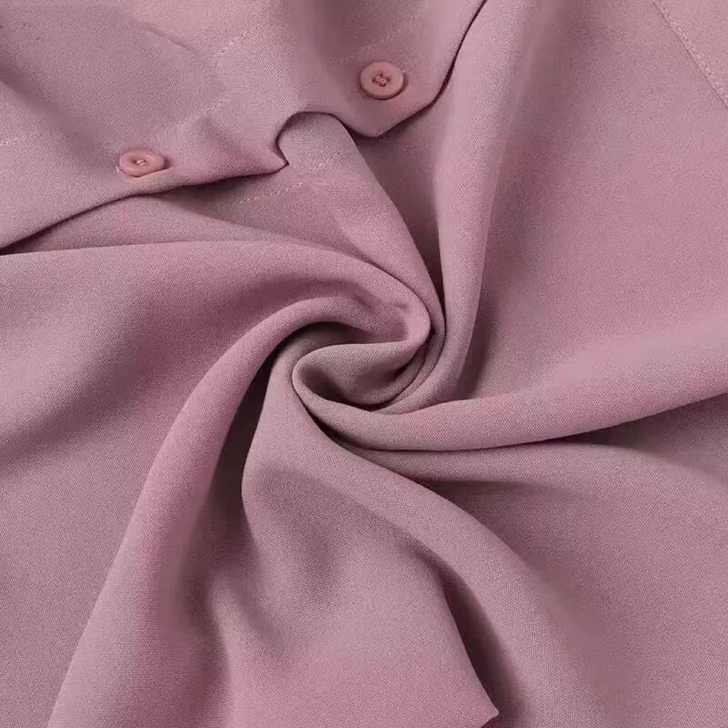 Fashion Women Muslim Solid Abaya Ramadan Turkey Dress Spring Long Sleeve Casual Shirt Dress Hijab Arab Robe Islam Clothing Femme