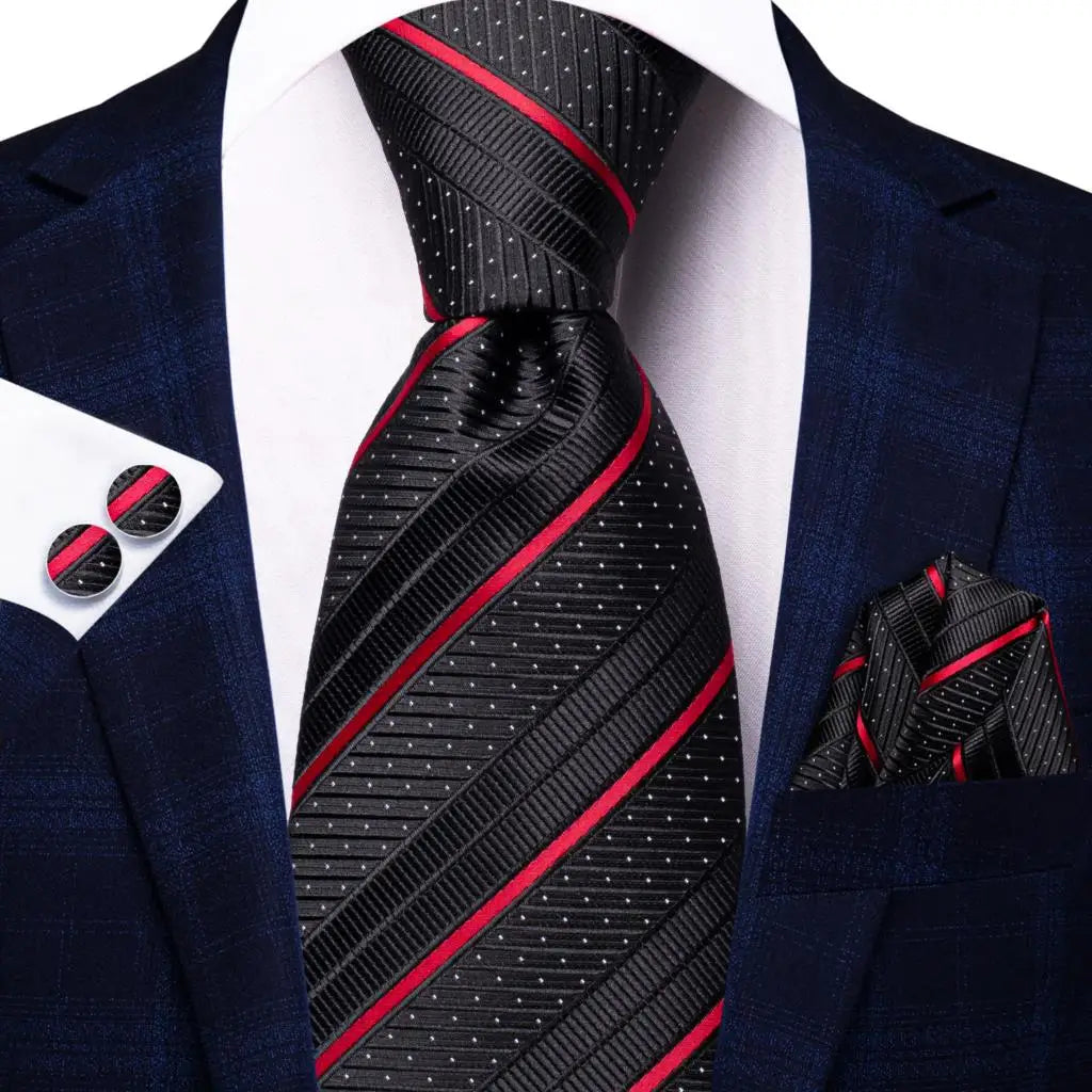 Hi-Tie Paisley Wine Red Silk Men's Tie NeckTies 8.5cm Ties for Men Formal Business Luxury Wedding Neckties Quality Gravatas