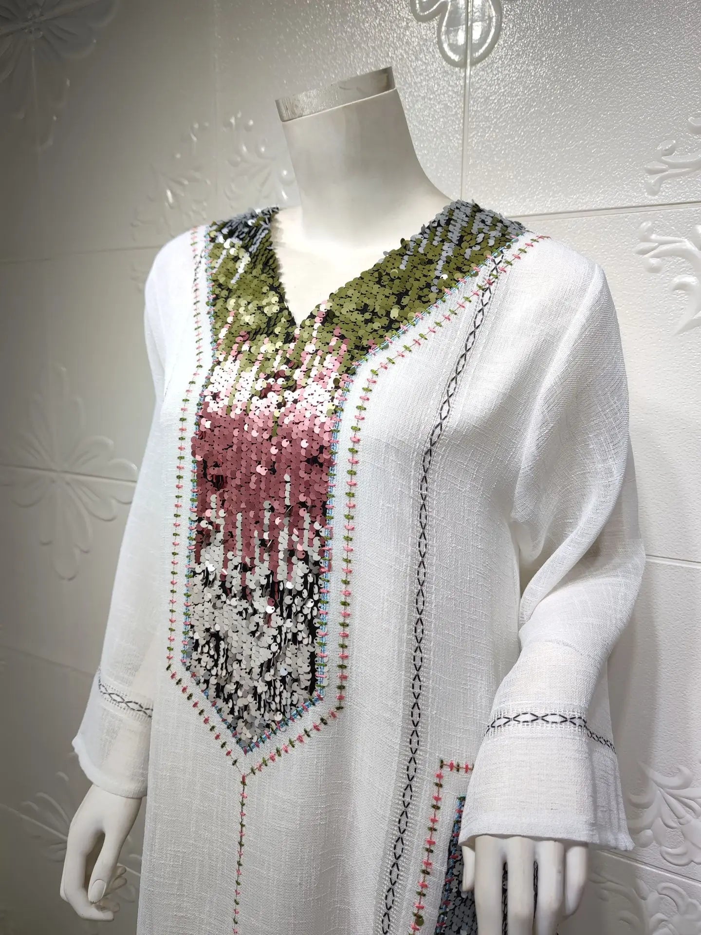 Eid Muslim Party Dress for Women Abaya Sequins Maxi Evening Long Dresses Jalabiya Morocco Dubai Abayas Kaftan Vestidos Long Robe