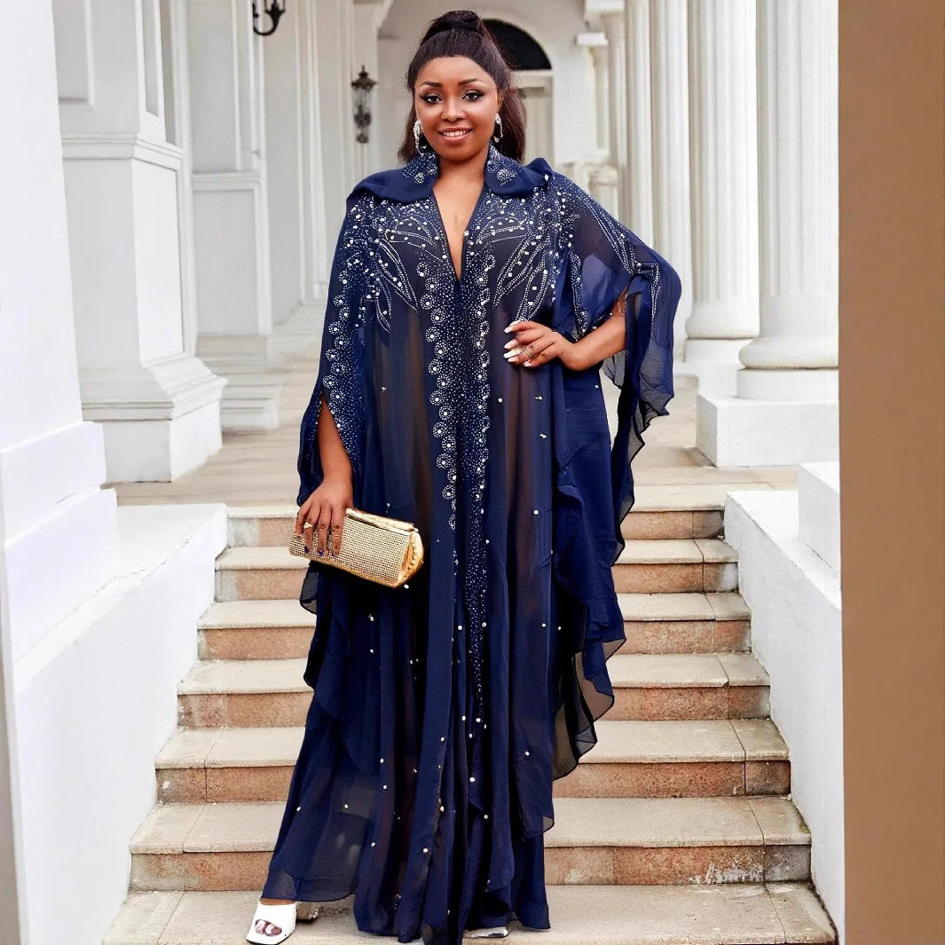 Abayas For Women Dubai Luxury 2025 African Muslim Fashion Dress Caftan Marocain Evening Party Dresses Boubou Robe Djellaba Femme