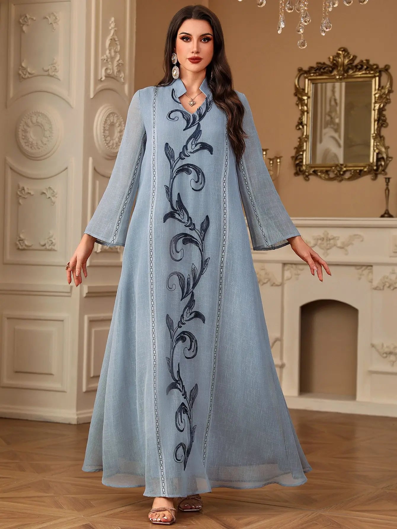 Muslim Women Embroidery Dress Patchwork Vestidos Ramadan Eid Long Robe Morocco Kaftan Dubai Abayas Party Dresses Jalabiya 2025