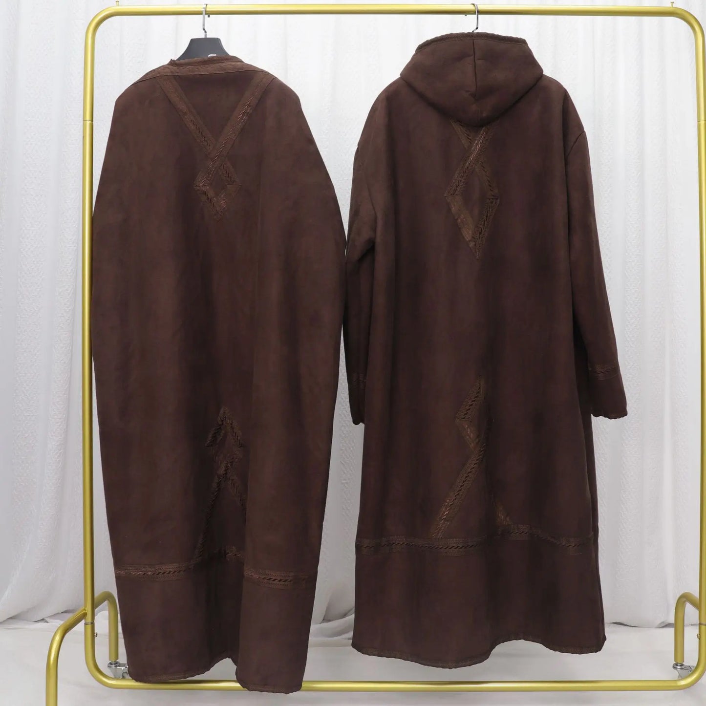 Eid Djellaba Jubba Thobe Saudi Arab Winter Thick Warm Faux Fur Men Muslim Kimono Cardigan Hooded Coat Kaftan Abaya Islam Clothes