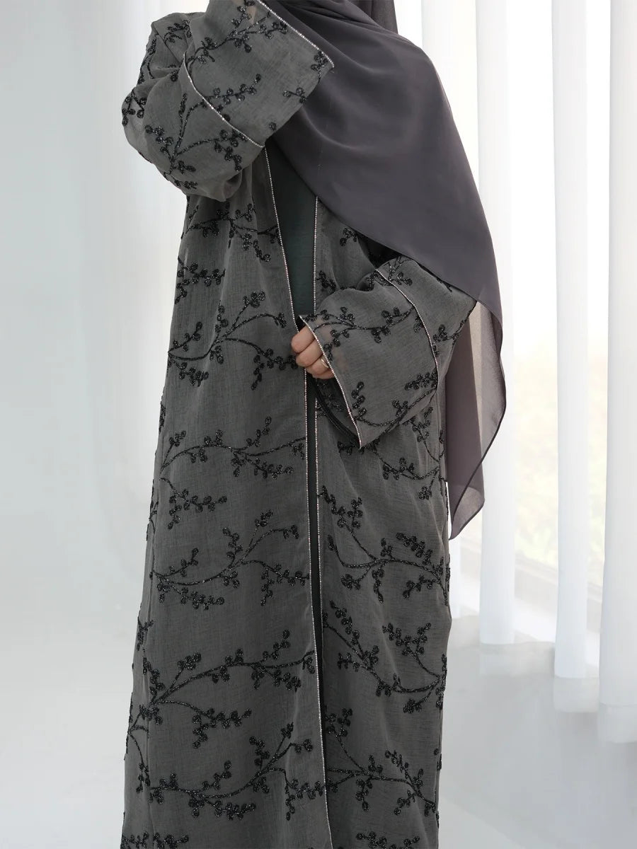 Muslim Women Dubai Abaya Luxury Embroidery Floral Long Dress Kimono Cardigan Kaftan Modest Robe Femme Islamic Clothing Kebaya