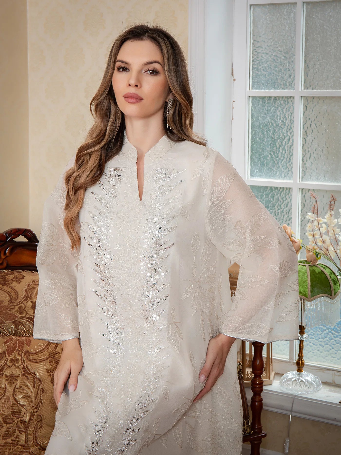 Women Dress Eid Muslim Abaya Party Dresses Sequins Ramadan Mesh Embroidery Jalabiya Dubai Abayas Kaftan Vestidos Arab Long Robe