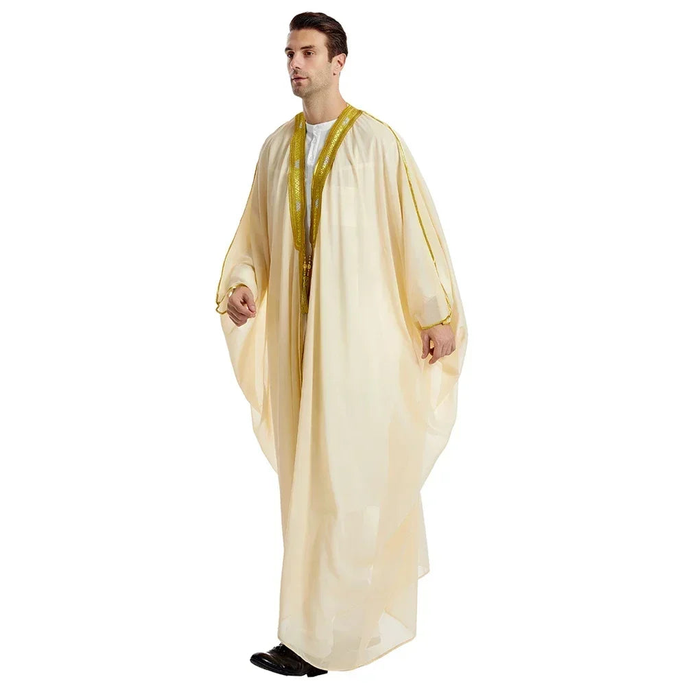 Men Kebaya Open Muslim Kimono Abaya Turkey Arabic Islam Djellaba Homme Robe Musulmane Hombre Ramadan Abayas for Prayer Clothes