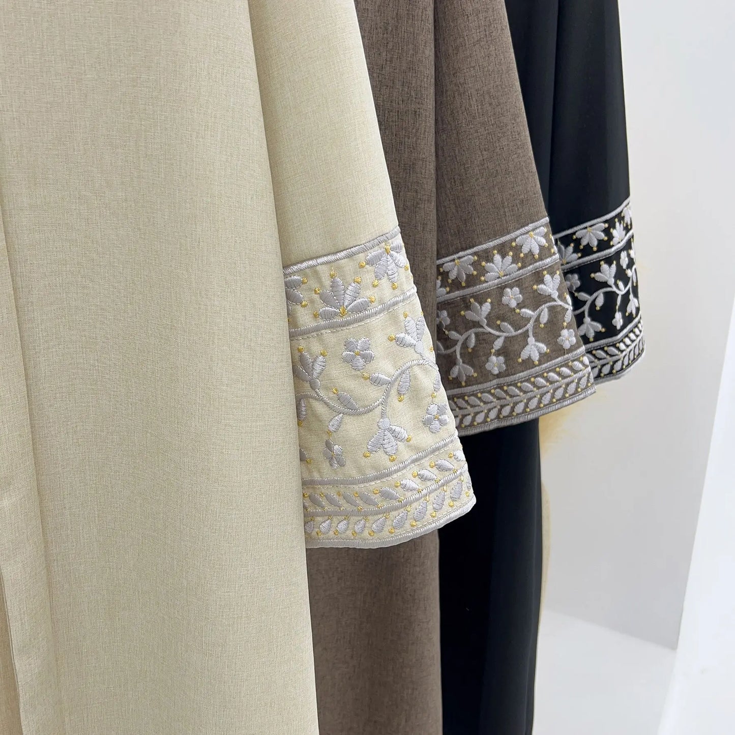 Abaya Simple Embroidery Outwear Eid Ramadan Dress Abayas Muslim Dresses Kaftan Dubai Women Prayer Robe Clothes Women With Belt