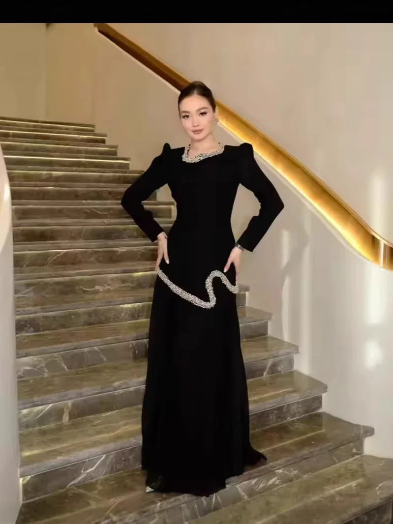Abaya Pleated Dress Women Dubai Dresses Sequins Lace Up Islam Vestidos Long Robe Jalabiya Morocco Kaftan Eid Muslim Ramadan