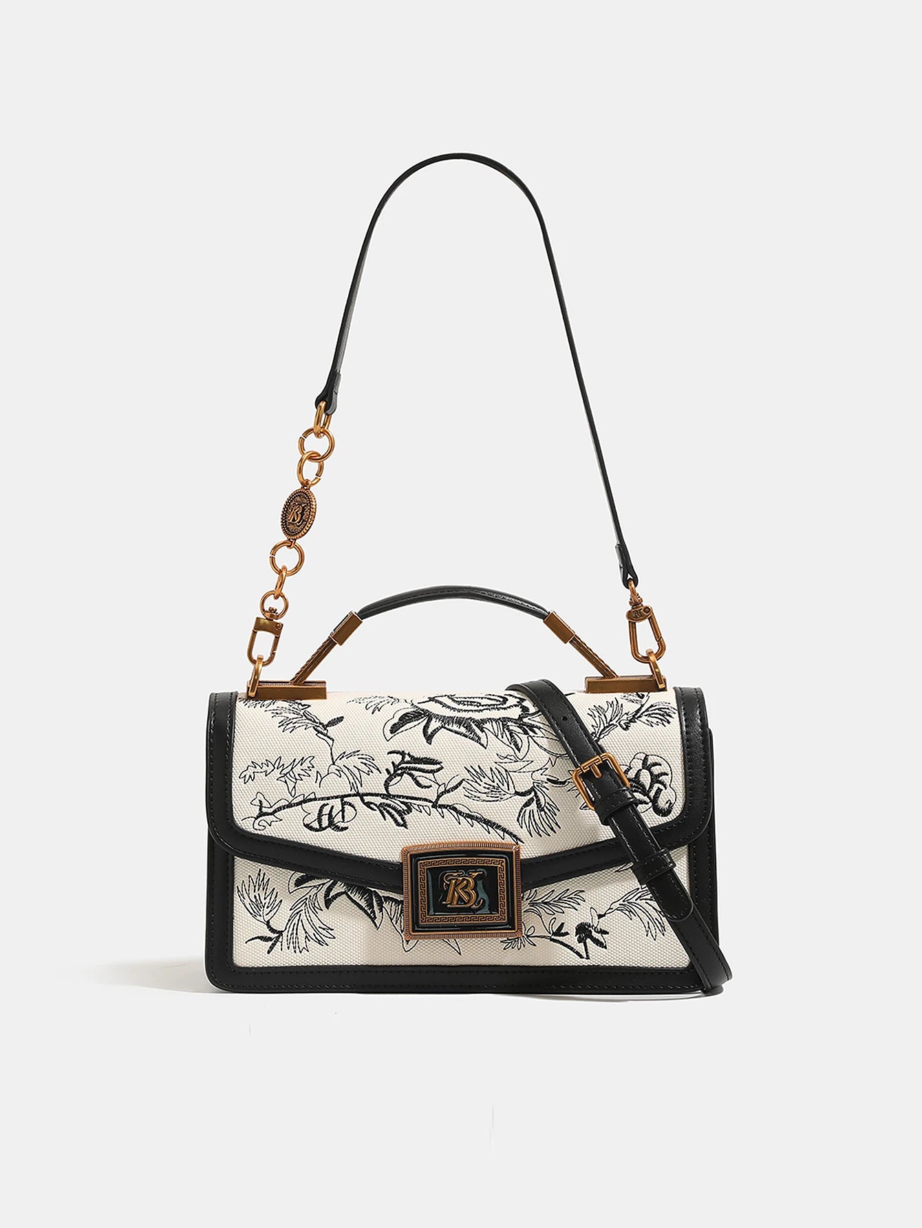 2026 fashionable new luxury high-grade handbag fashionable handbag temperament western embroidery design heavy hardware badge ha