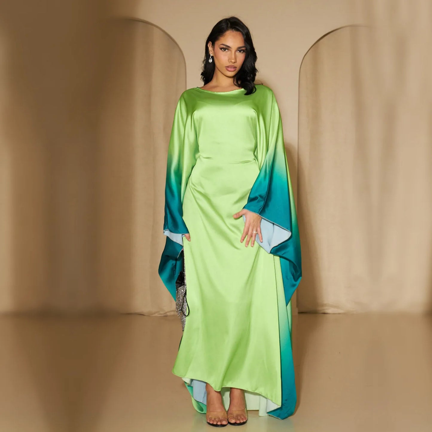 Eid Muslim Party Dress for Women Ramadan Bat Sleeve Abaya Long Dress Morocco Kaftan Vestidos Largos Dubai Robe Jalabiya 2024