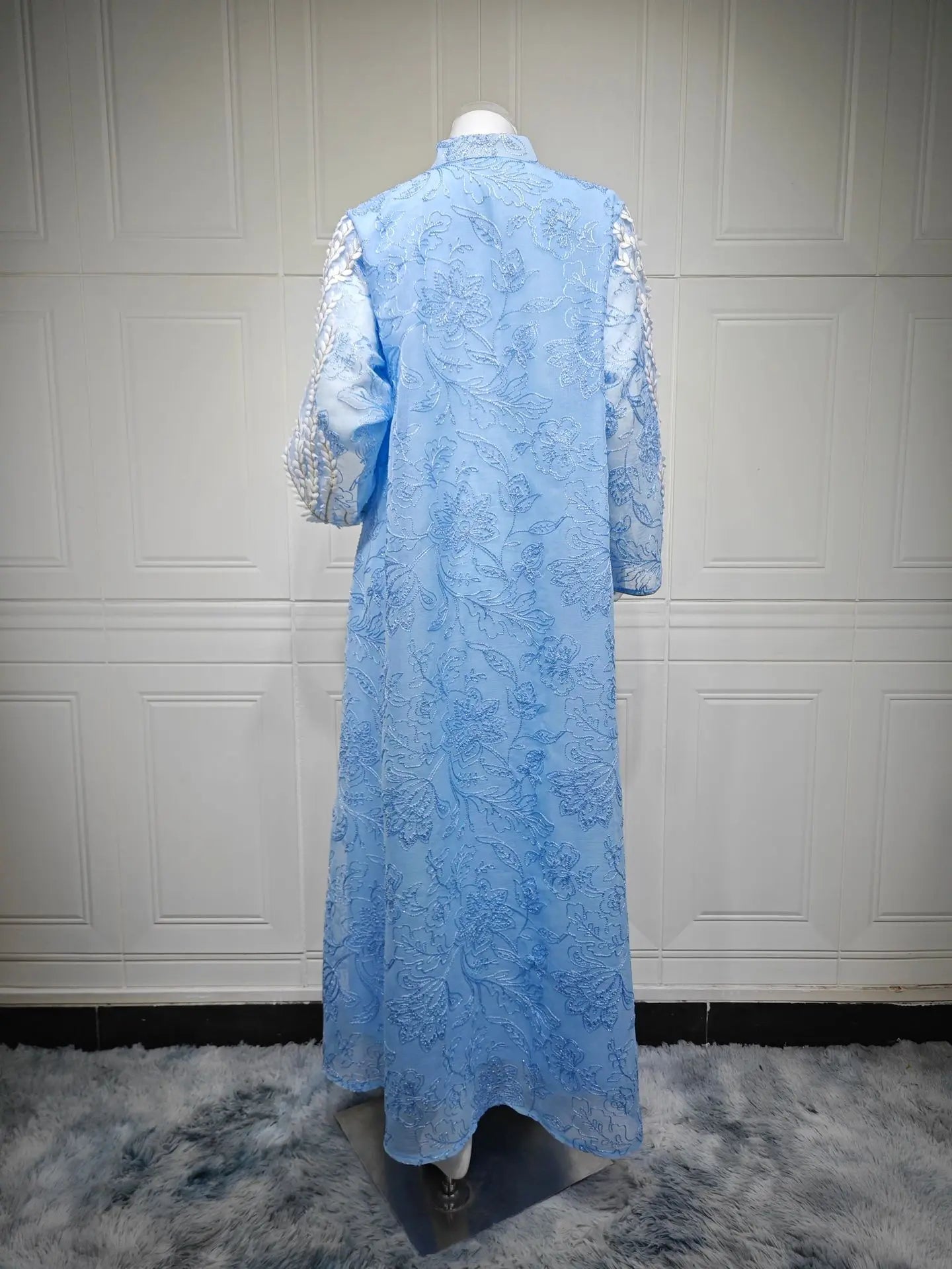 Eid Mesh Dress Women Abaya Party Dress Women Jalabiya Gorgeous Embroidery Saudi Arab Sequins Muslim Ramadan Vestidos Largos Robe