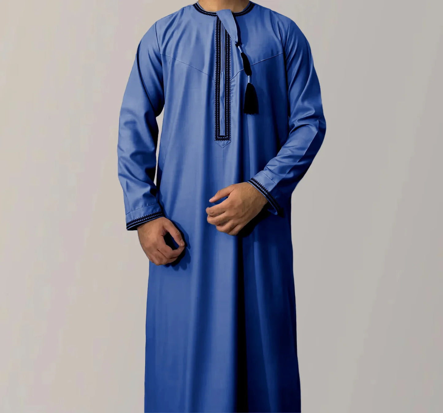 Eid Ramadan Muslim Fashion Abayas for Men Long Sleeve Dress Robes Embroidered Jubba Thobe Dubai Arab Saudi Kaftan Islam Clothing