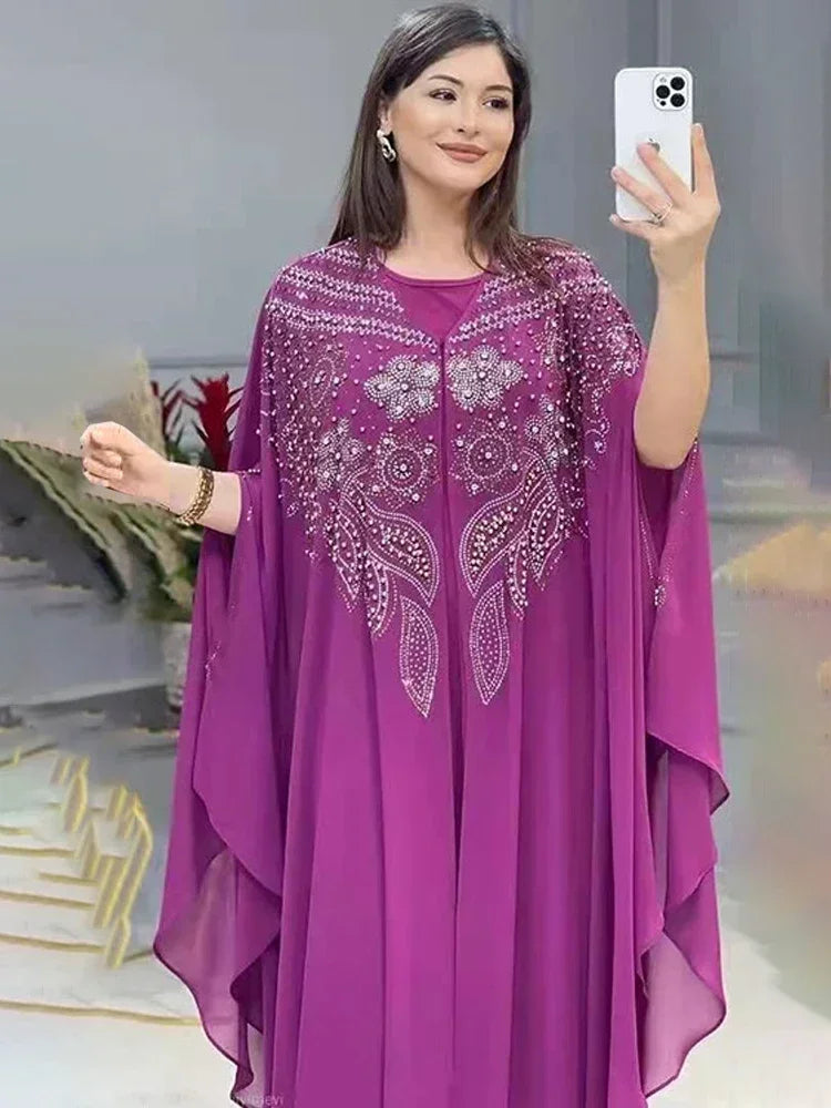Abayas For Women Dubai Luxury 2025 Chiffon Boubou Muslim Fashion Dress Caftan Marocain Wedding Party Occasions Djellaba Femme