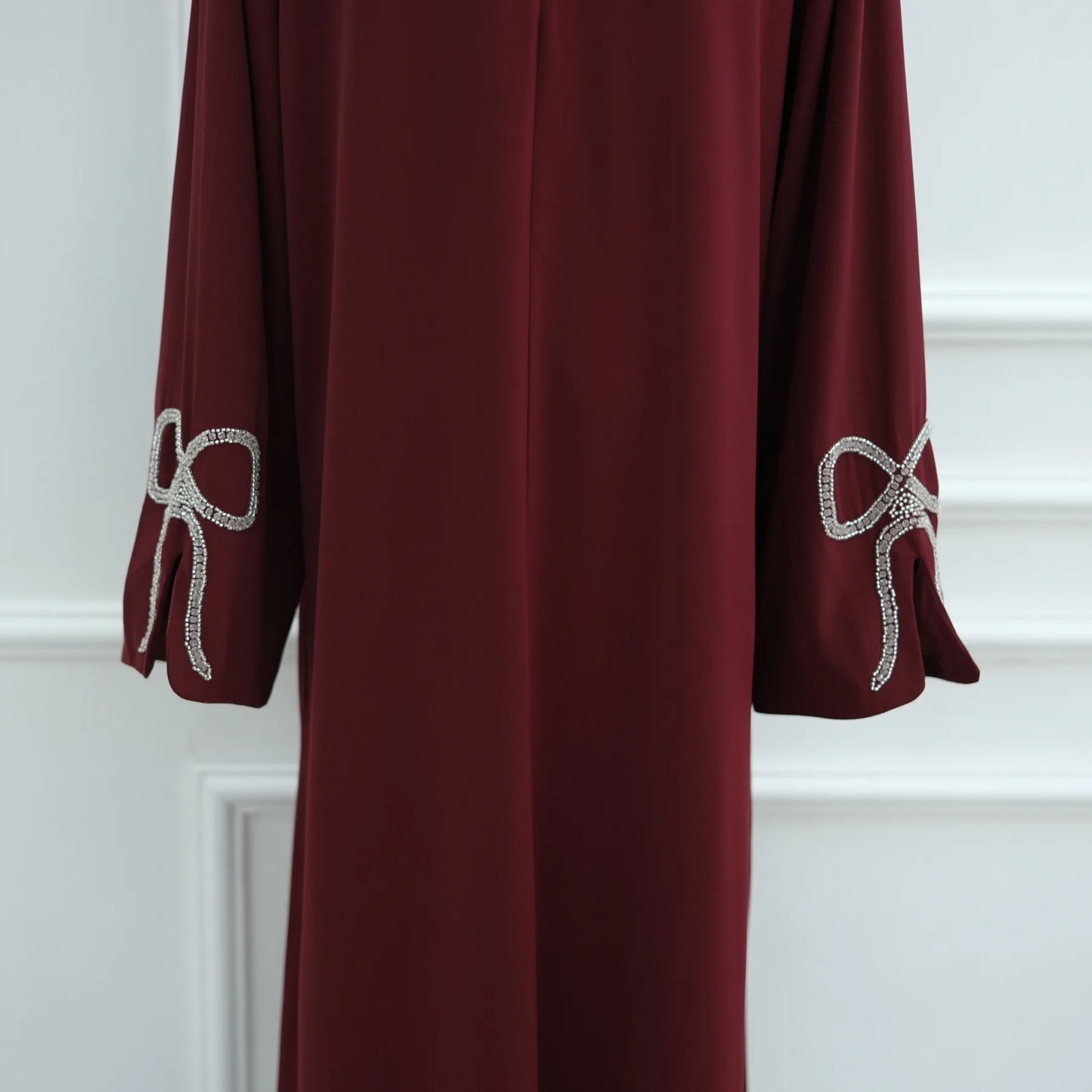 Women Eid Dress Diamond Bow Muslim Abaya Kaftan Arab Long Robe Vestidos Largos Morocco Long Robe Elegant Party Dresses Caftan