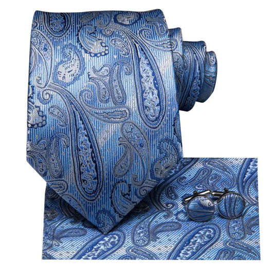 Hi-Tie 63inches Silk Mens Tie Set Extra Long Ties for Men Handkerchief Woven Classic Silk Men's 160cm Necktie Pocket Square Set