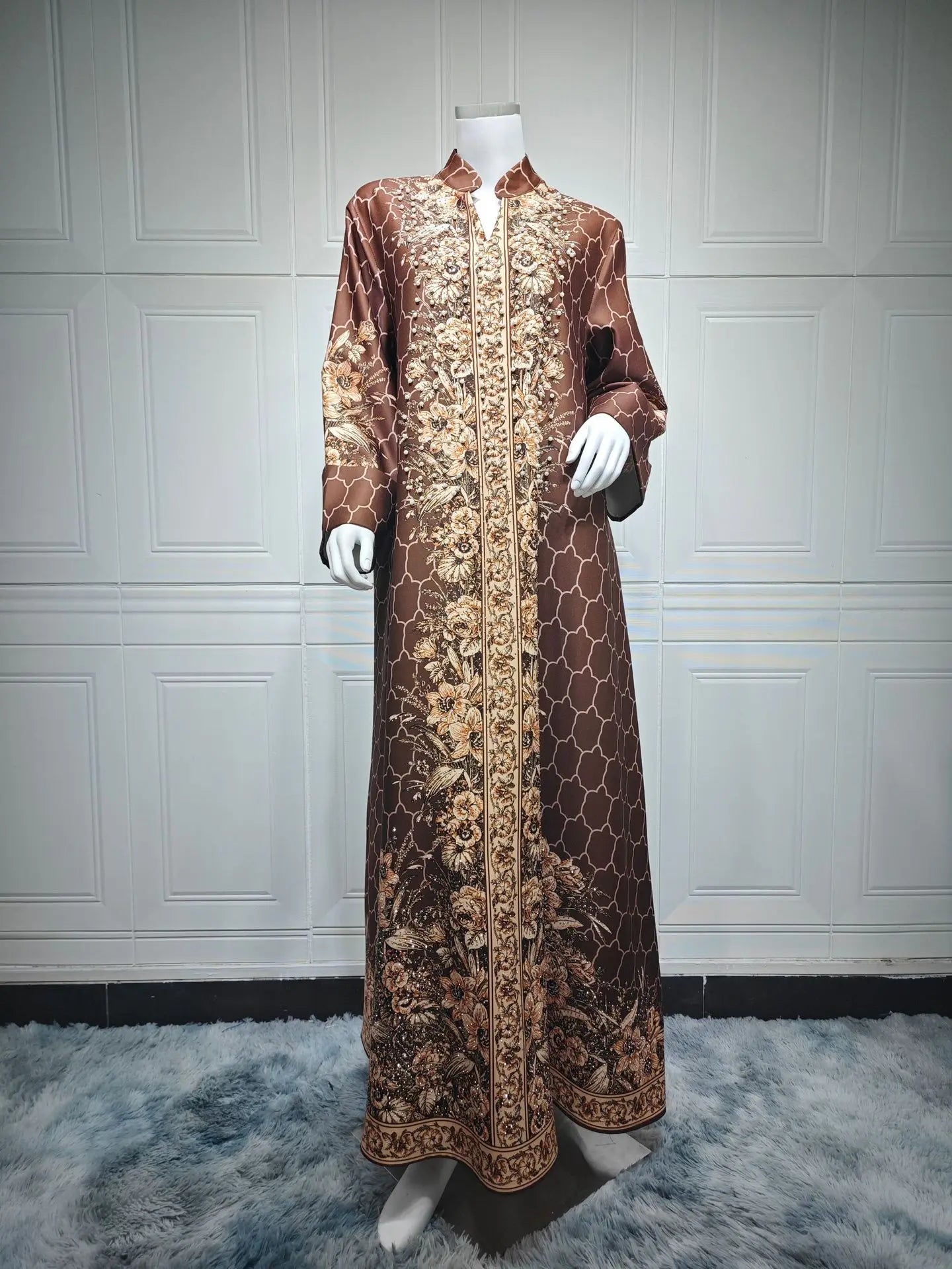 Muslim Dress Women Abaya Eid Diamond Party Dresses Arab Long Robe Print Abayas Dubai Morocco Kaftan Islam Jalabiya Vestidos 2026