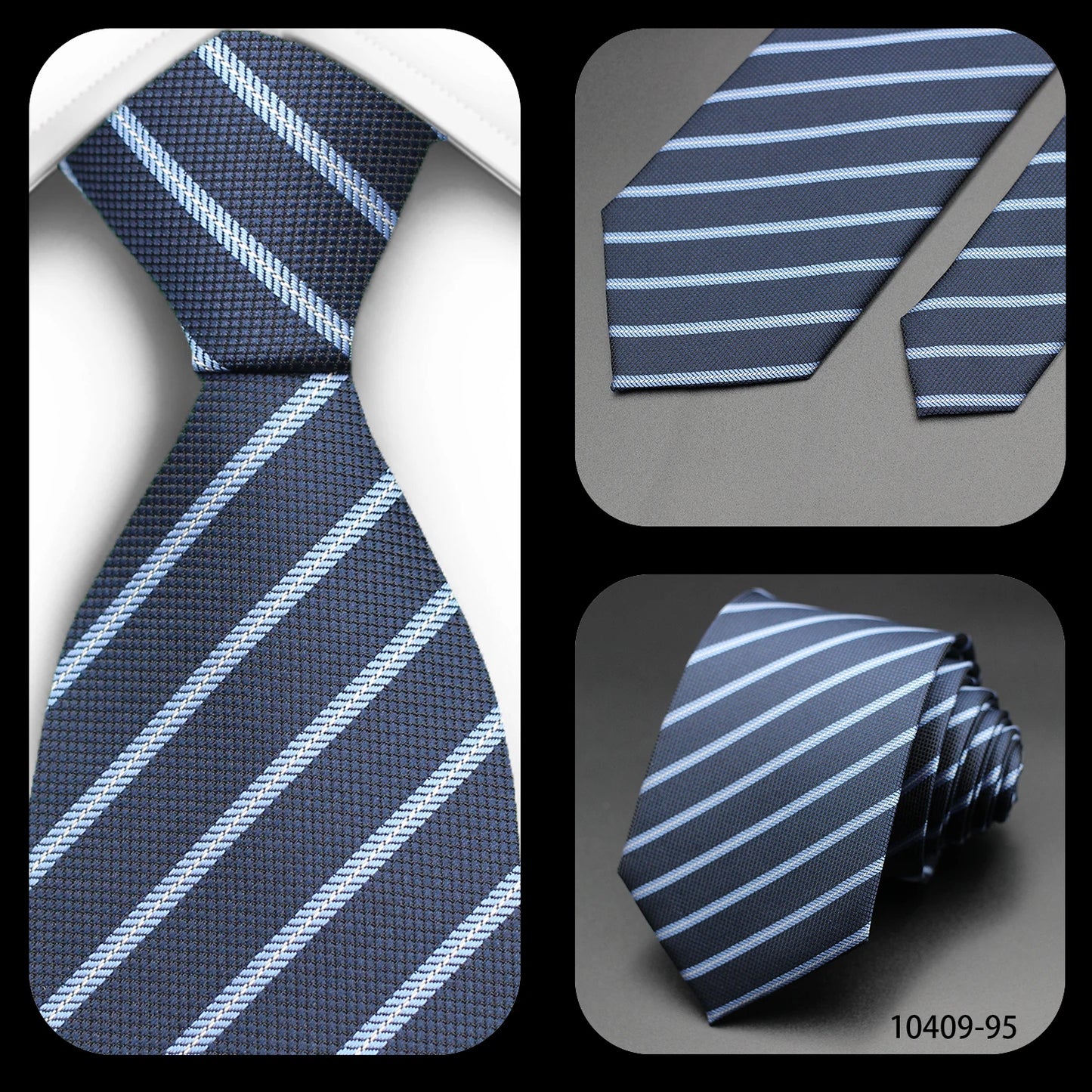 Tie Gravatas Fashion Wholesale Woven Striped Necktie Wedding Accessories Blue Man Fit Group Party Office Neck Ties