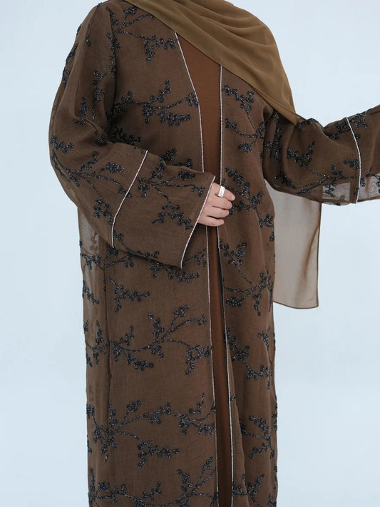 Muslim Women Dubai Abaya Luxury Embroidery Floral Long Dress Kimono Cardigan Kaftan Modest Robe Femme Islamic Clothing Kebaya