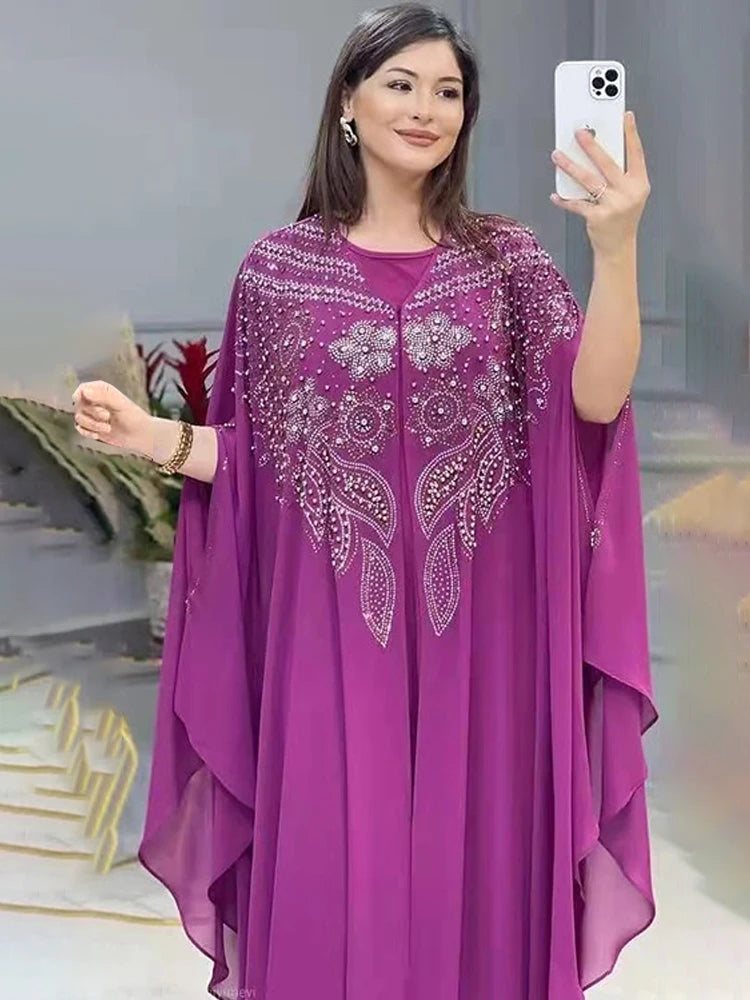 Abayas For Women Dubai Luxury 2025 Chiffon Boubou Muslim Fashion Dress Caftan Marocain Wedding Party Occasions Djellaba Femme