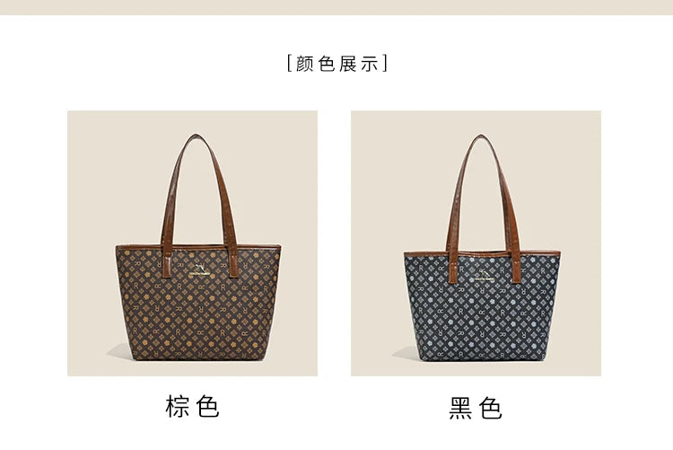 New women's cross-border fashion handbag, large-capacity shoulder bag, versatile and classic tote for commuting