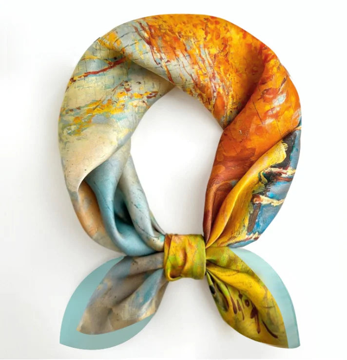 New 70x70cm Square Scarf Women Spring Summer Thin Sun Protection Neck Protection Tie Headband Versatile Scarves Party Gift