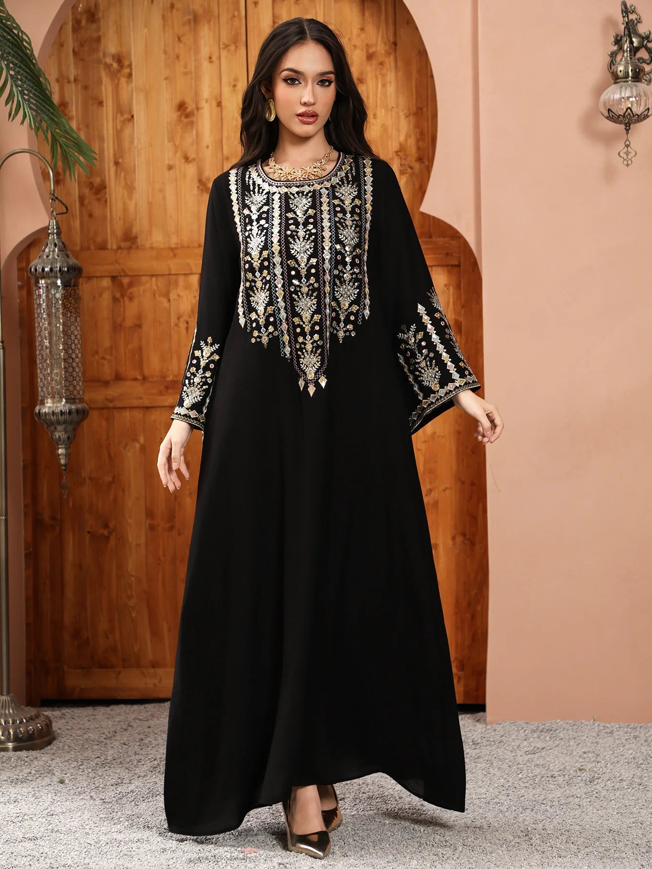Women Jalabiya Dubai Dress Abaya Eid Ramadan Party Gorgeous Long Dresses Muslim Embroidery Vestidos Largos Robe Saudi Arab 2026