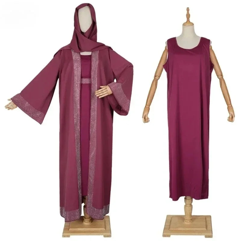 Muslim Modest Women Dress Jalabiya Eid Ramadan Arabic Long Robe Dubai Islam Morocco Kaftan Abayas Cardigan Dresses Outfits