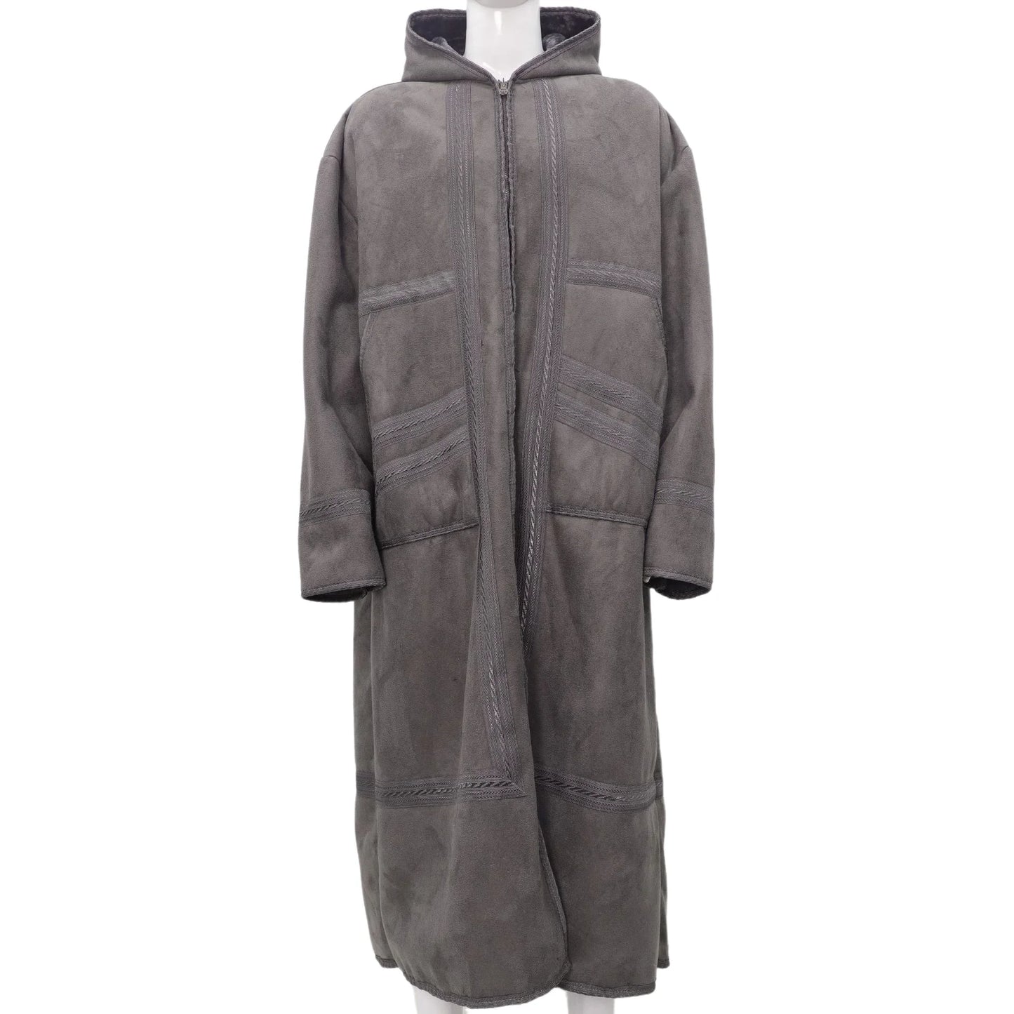Eid Djellaba Jubba Thobe Saudi Arab Winter Thick Warm Faux Fur Men Muslim Kimono Cardigan Hooded Coat Kaftan Abaya Islam Clothes