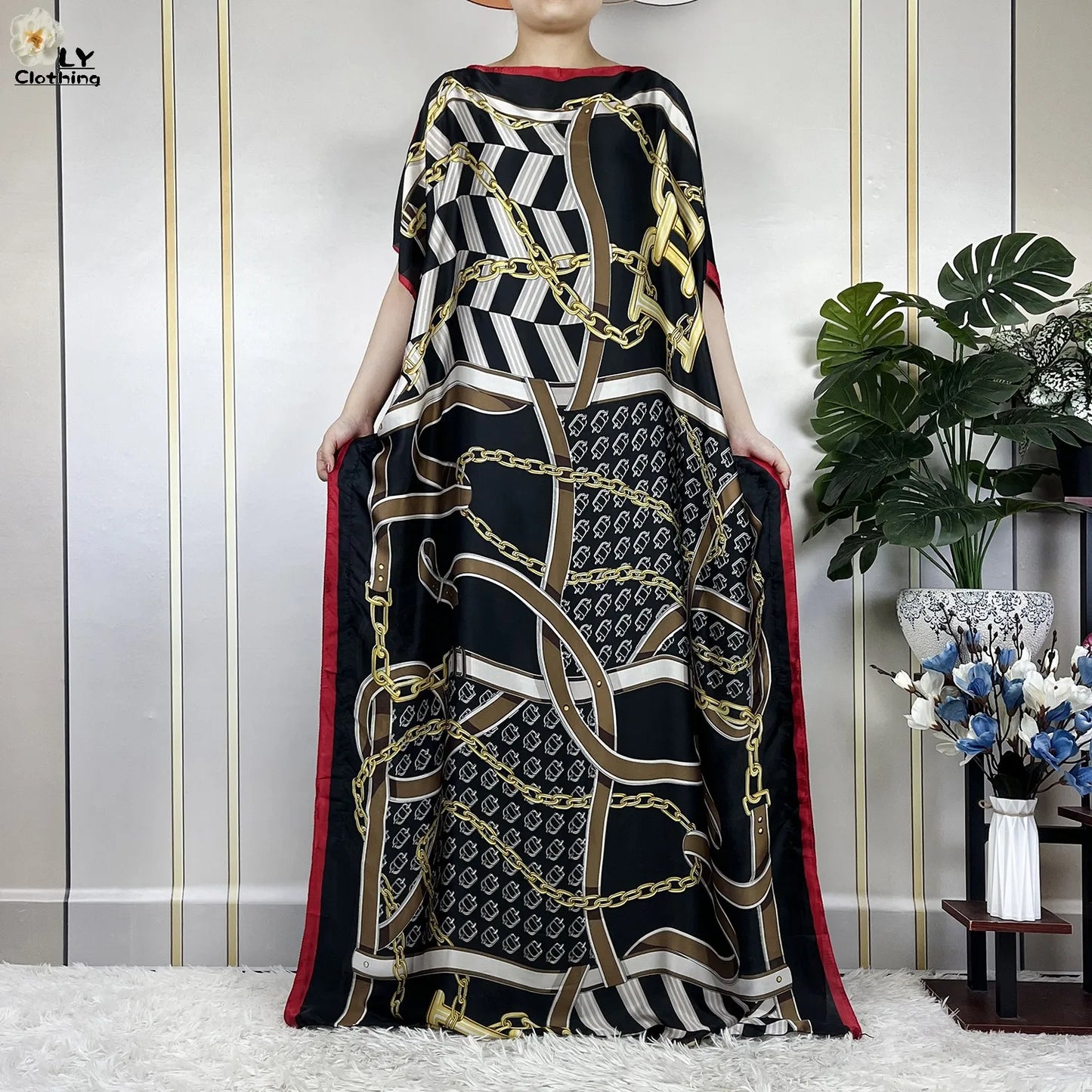 Muslim Abayas For Women 2023 New Fashion Printed Silk Soft Loose Femme Elegant Robe African Maxi Party Dresses With Belt Turban