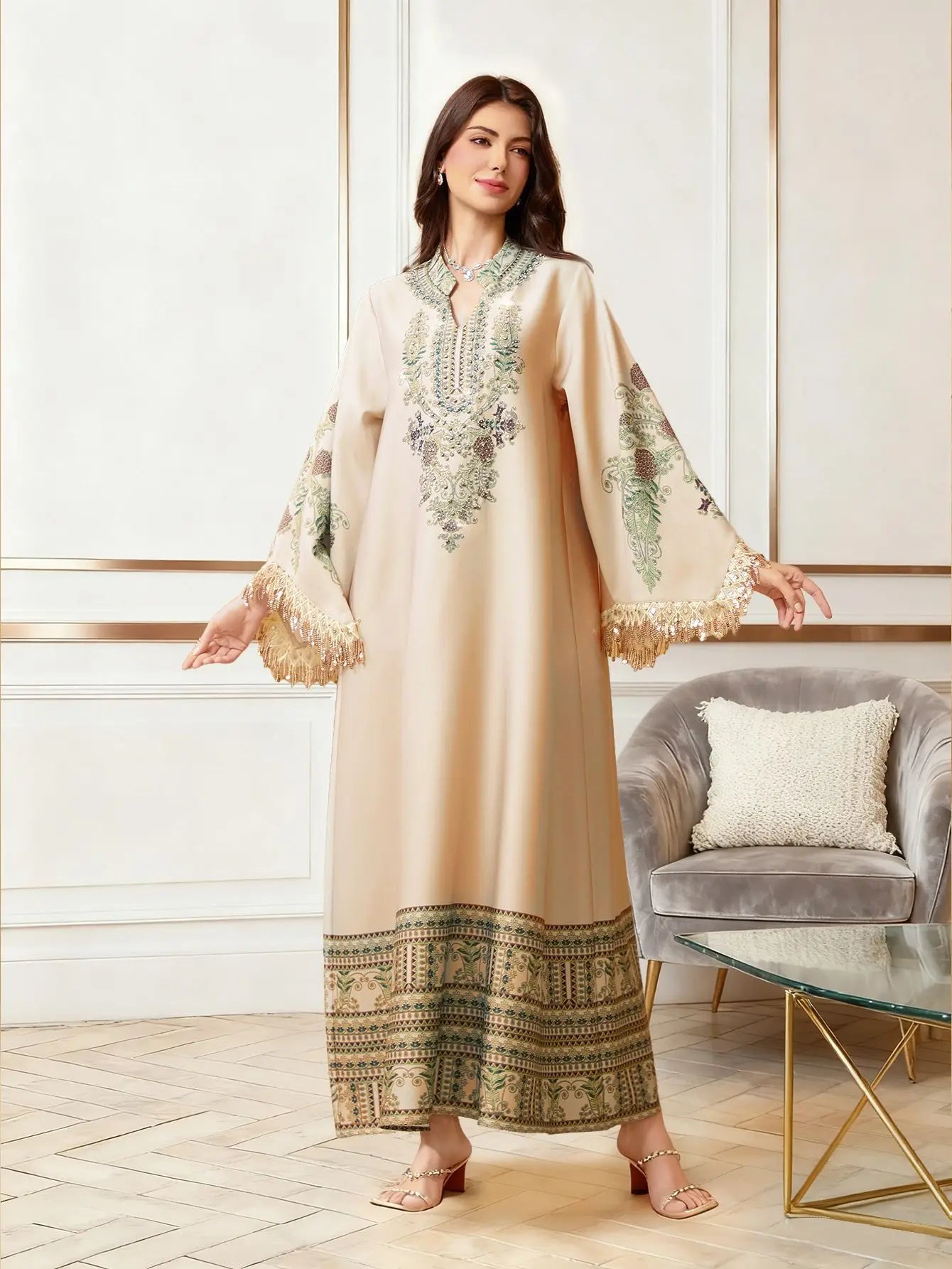 Eid Dress Abaya Women Muslim Kaftan Party Dresses Jalabiya Tassel Vestidos Ramadan Morocco Dubai Abayas Islam Arab Long Robe
