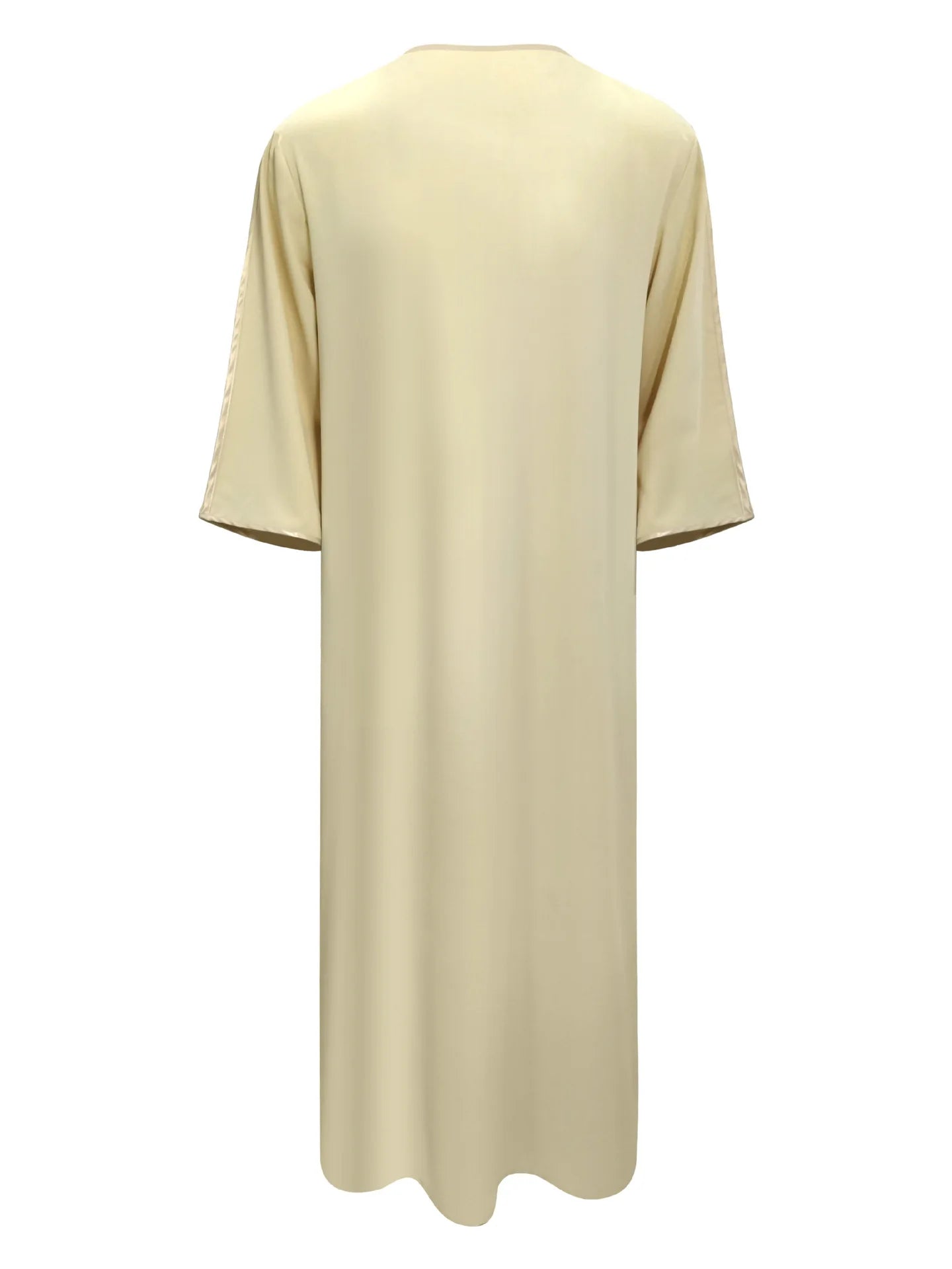 Ethnic Style Kandouras Thobe for Men Jabador Gandoura Side Pockets Embroidery Abaya Long Sleeve Muslim Kaftan Vintage White Robe