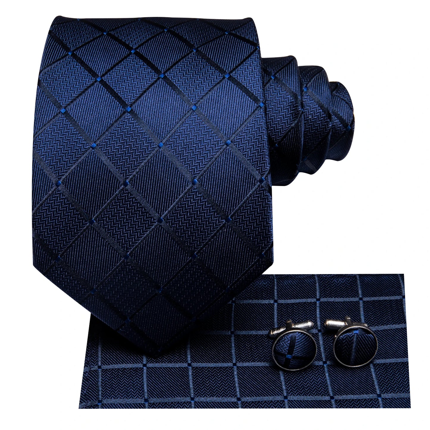 Hi-Tie Blue Business Solid Silk Men's Tie NeckTie 8.5cm Ties for Men Formal Luxury Wedding High Quality Gravata