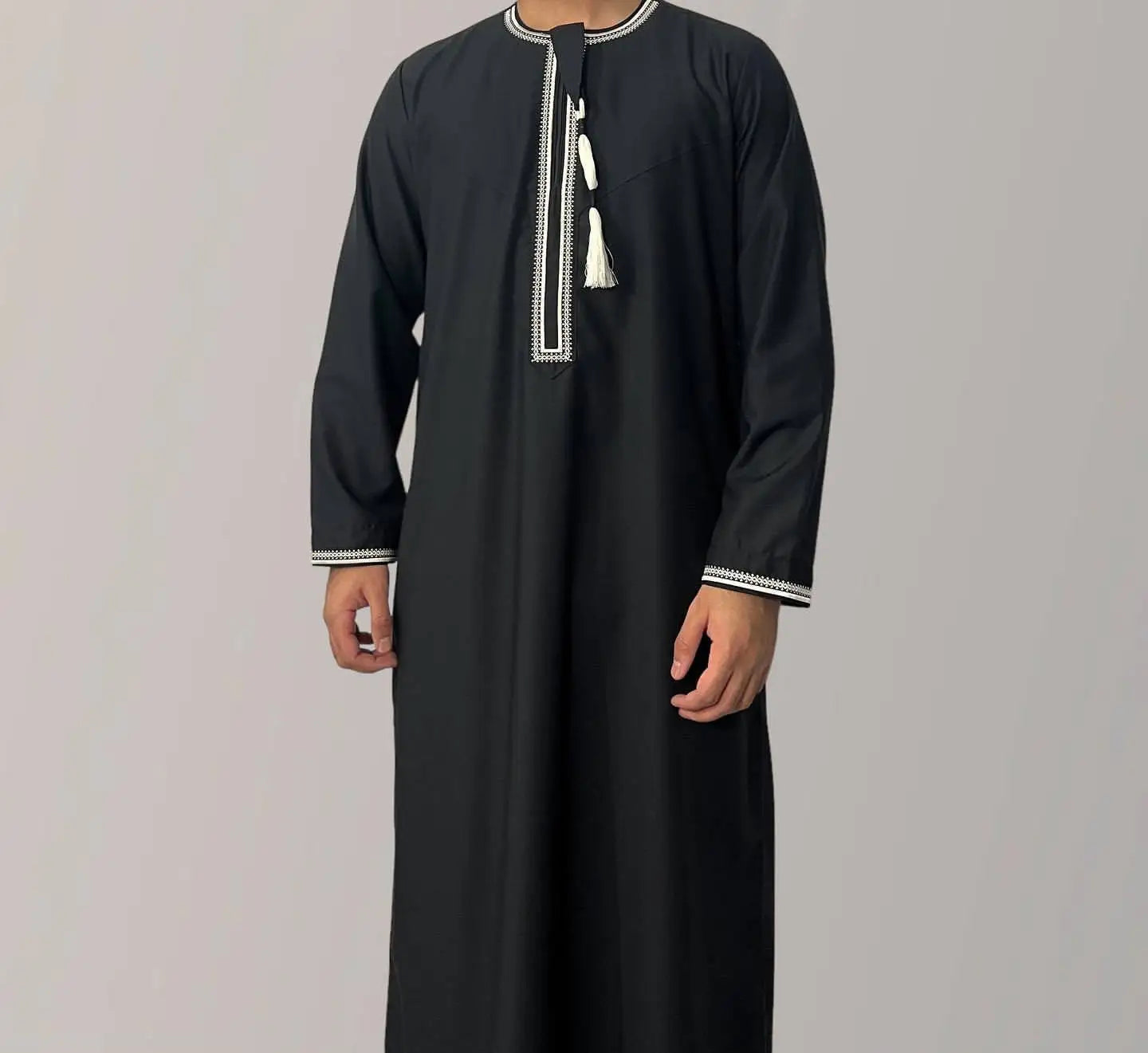 Eid Ramadan Muslim Fashion Abayas for Men Long Sleeve Dress Robes Embroidered Jubba Thobe Dubai Arab Saudi Kaftan Islam Clothing