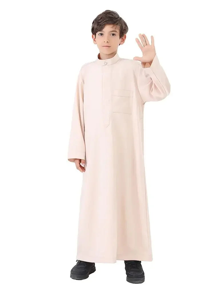 Muslim Kids Boys Jubba Thobe Robe Turkey Arabic Islam Dubai Abayas For Prayer Clothes Djellaba Robe Musulmane Hombre