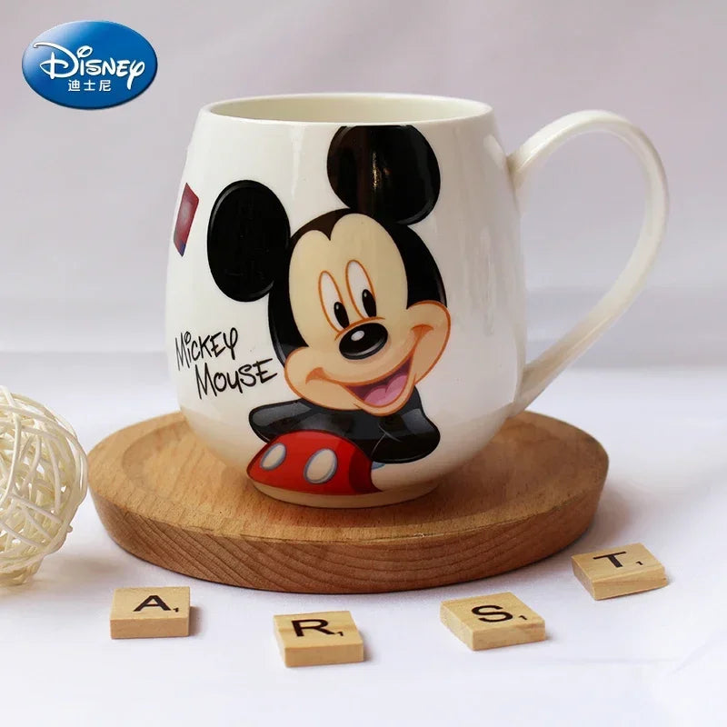 300ML Disney Mickey Mouse Minnie Mouse Coffee Mugs Cute Cartoon Donald Milk Mugs Creative Fashion Mugs Handle Kids Water Cup
