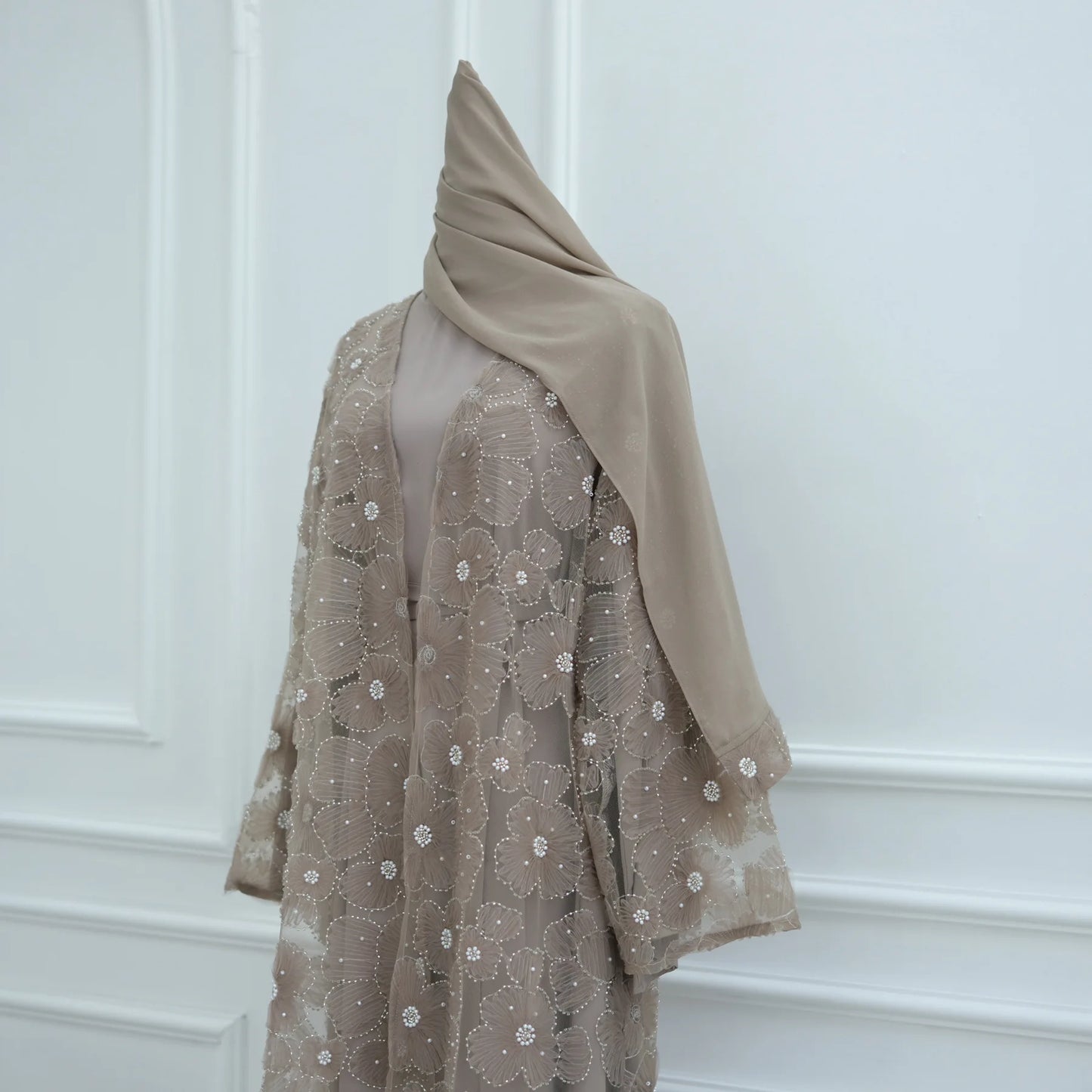 Eid Women Abaya Muslim Cardigan Dress Beading Flower Jalabiya Ramadan Vestidos Largos Islam Arab Long Robe Morocco Kaftan 2026