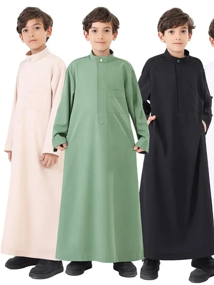 Muslim Kids Boys Jubba Thobe Robe Turkey Arabic Islam Dubai Abayas For Prayer Clothes Djellaba Robe Musulmane Hombre