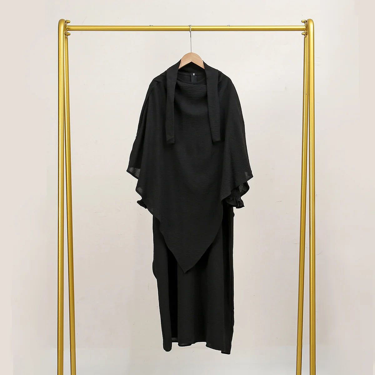 Two Piece Abaya for Woman Jilbab Prayer Set Batwing Hijab Dress Muslim Kimono Kaftan Robe Long Khimar Islam Cloth Jilbab Ramadan